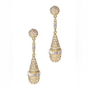 Ben-Amun - Gold Deco Crystal Teardrops - O/S